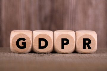 GDPR Concept Wooden Cube Blocks