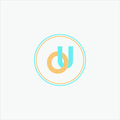 O U joint letter logo element design