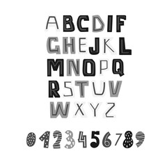 Alphabet and numbers in the Scandinavian style