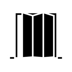 folding door glyph icon vector. folding door sign. isolated contour symbol black illustration