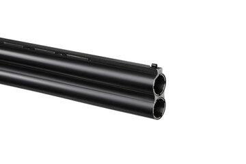 Hunting double-barrelled gun on a white background.  Double Shotgun isolated on  white back.