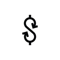 Obraz premium Arrow money icon vector, simple sign and symbol