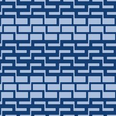 Japanese Brick Maze Vector Seamless Pattern