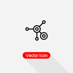 Biological Network Symbol, Atom Icon, Element Of Bio Engineering Vector Illustration Eps10