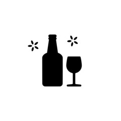 Wine bottle icon vector, simple sign and symbol