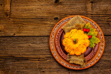 Autumn and Thanksgiving dinner place setting