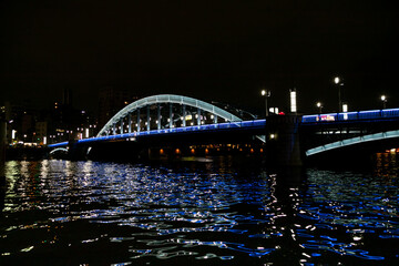 ライトアップされた厩橋　東京都台東区　日本