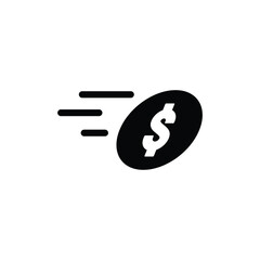 Moving money coin icon vector, simple sign and symbol