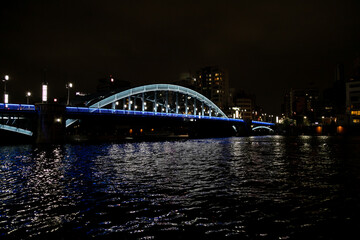 Obraz premium ライトアップされた駒形橋 東京都台東区 日本