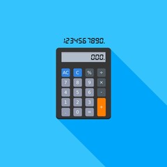 Calculator and Digital number icon vector isolated.