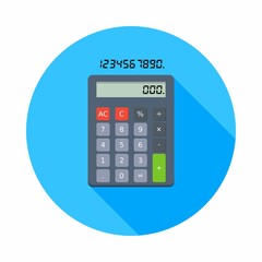 Calculator and Digital number icon vector isolated.