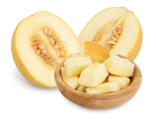 Melon isolated on white background with clipping path and full depth of field