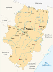 Obraz premium vector map of the spanish autonomous region of Aragon