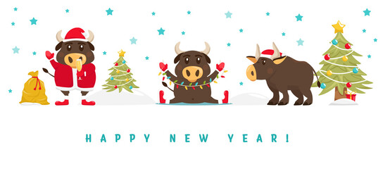 Santa bull Postcard