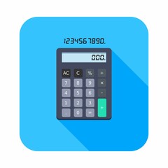 Calculator and Digital number icon vector isolated.