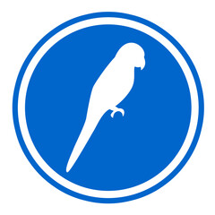 Bird icon on blue background.