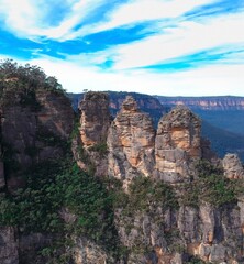 Fototapeta na wymiar Three sisters Echo Point Blue Mountains Katoomba Sydney NSW Australia