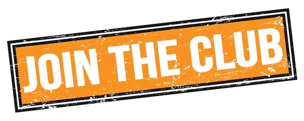 Fototapeta premium JOIN THE CLUB text on orange black grungy rectangle stamp.