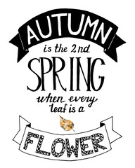 Hand written phrase about autumn
