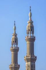 Fototapeta na wymiar The beautiful Al Maghfirah Mosque in Sharjah, United Arab Emirates.