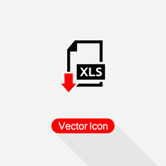 Download XLS File Icon Vector Illustration Eps10