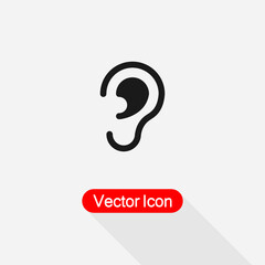 Ear Icon, Hearing Icon Vector Illustration Eps10