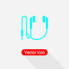 Earphones With Connector Icon Vector Illustration Eps10