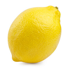 Single lemon fruit, isolated on white background