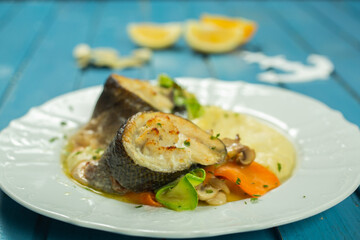 Sea bass with vegetables