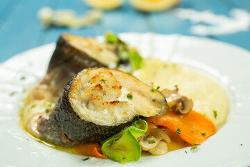 Sea bass with vegetables