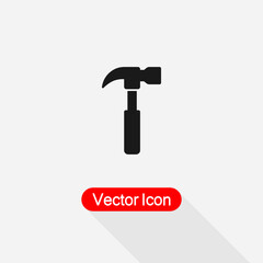 Hammer Icon, Carpenter Hammer Icon Vector Illustration Eps10