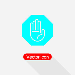 Hand Stop Icon, Hand Icon, Palm Symbol Vector Illustration Eps10