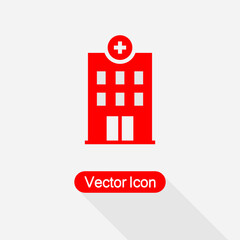 Hospital Icon, Hospital Building Icon Vector Illustration Eps10