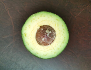 Half a ripe, fresh avocado.