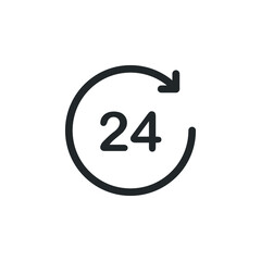 24 Hours call icon vector. Vector graphic design template illustration