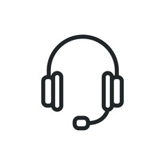 Fototapeta premium headphones for support service icon vector. vector illustration of contact us icon