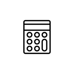Calculator Icon  in black line style icon, style isolated on white background