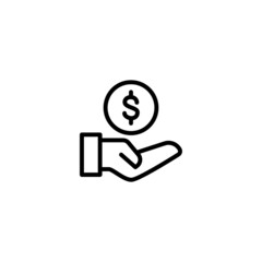 Saving Icon  in black line style icon, style isolated on white background