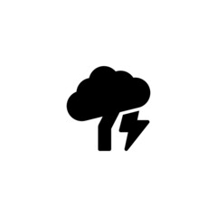Brainstorm Icon in black flat glyph, filled style isolated on white background