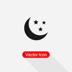 Moon and Stars Icon Vector Illustration Eps10