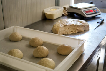preparation of pizza in pala