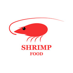Shrimp head icon vector illustration. Fresh sea food concept isolated on white.