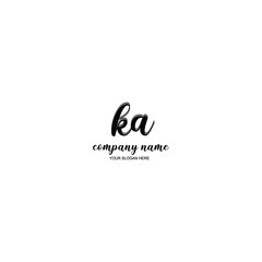 KA Initial handwriting logo template vector

