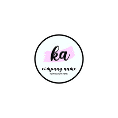 KA Initial handwriting logo template vector

