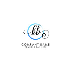 KB Initial handwriting logo template vector

