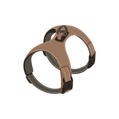 Adjustable dog harness. Leather accessory for pet animals cartoon vector illustration isolated on white background