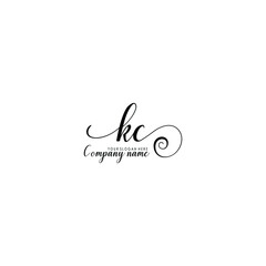 KC Initial handwriting logo template vector

