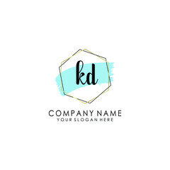 KD Initial handwriting logo template vector

