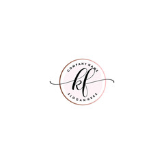 KF Initial handwriting logo template vector

