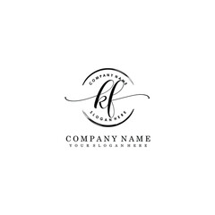 Obraz premium KF Initial handwriting logo template vector